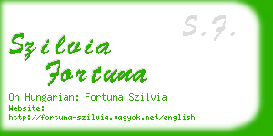 szilvia fortuna business card
